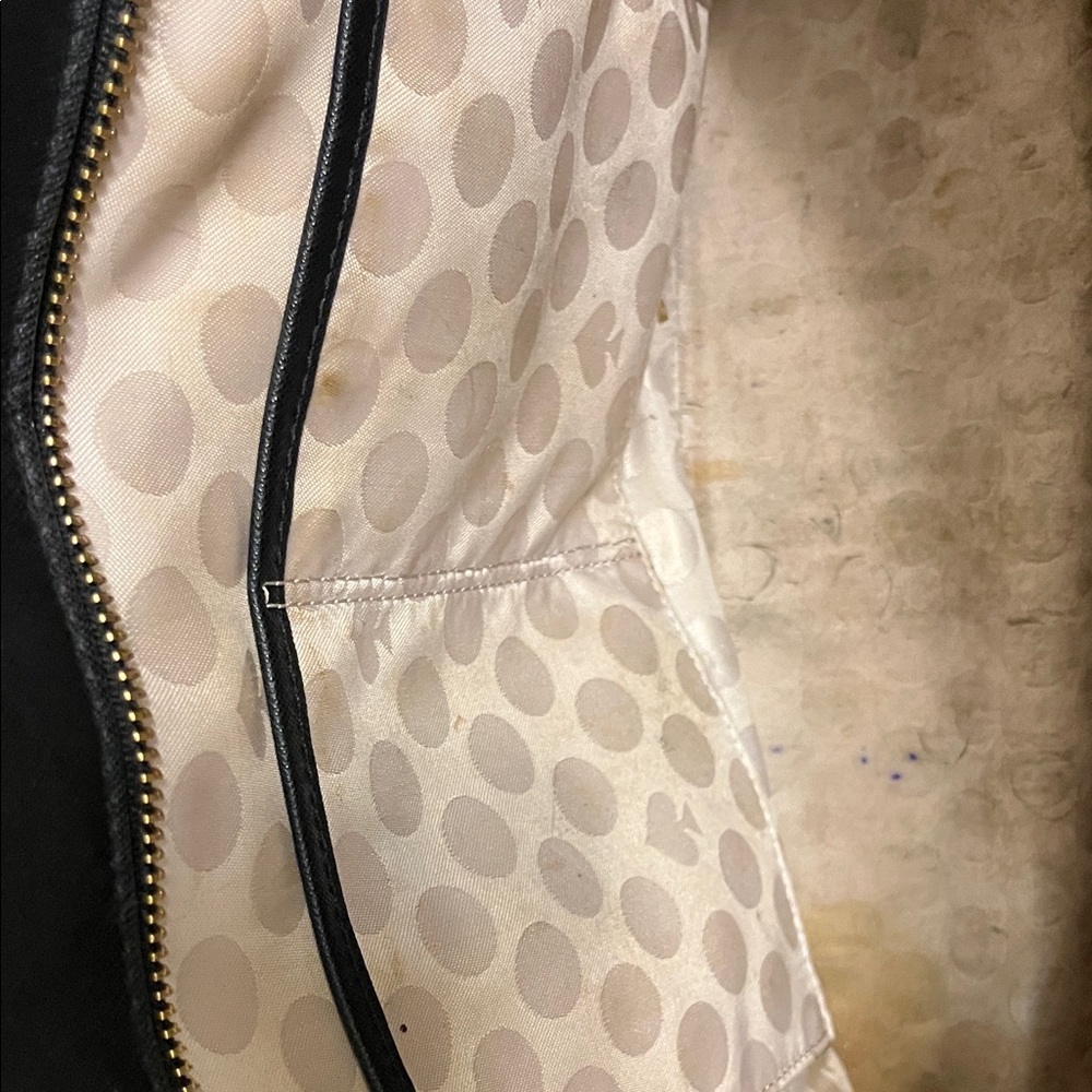 Kate Spade Black Leather Large Tote Gold Hardware Minimalist Work Shoulder Bag - Picture 13 of 15